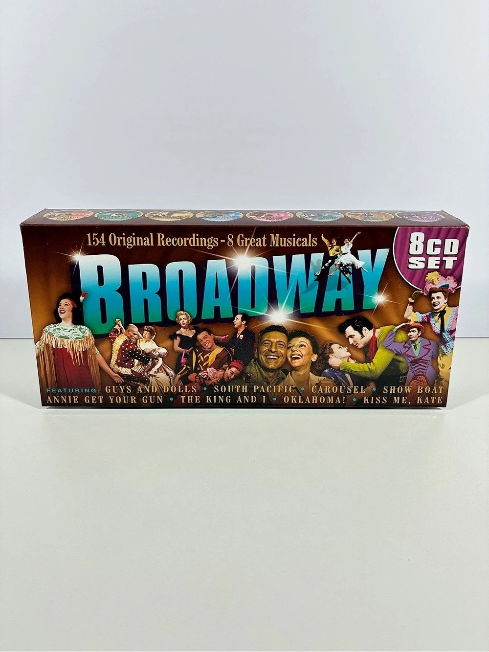 Broadway 8-CD Box Set Compilation – 154 Original Recordings, Musicals (2000) EUC